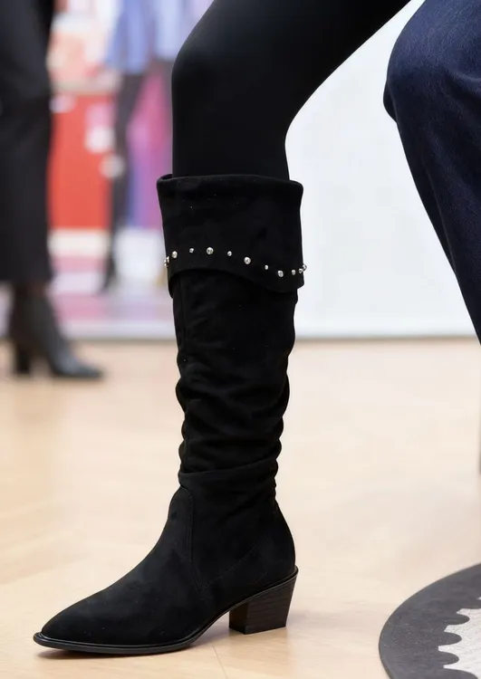 时装靴时尚女鞋长筒秋冬冬季时装粗跟长靴