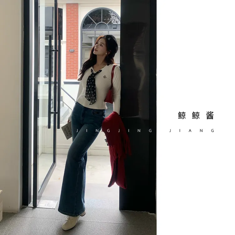 ZOZ鲸鲸酱【长腿滤镜】2025年秋冬季新款时尚高腰修身显瘦牛仔裤
