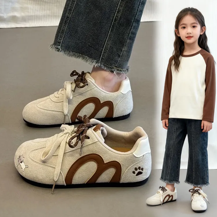 女童加绒运动鞋2025新款秋冬学生二棉阿甘鞋中大童板鞋儿童德训鞋