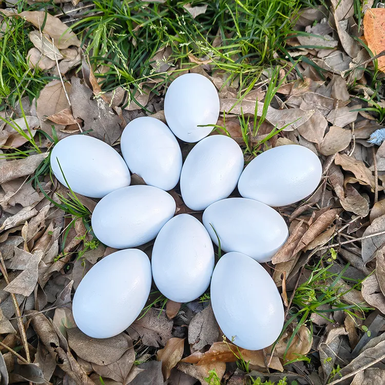 仿真实心木质引窝假鹅蛋儿童过家家玩具整蛊道具涂鸦守护喜蛋模型