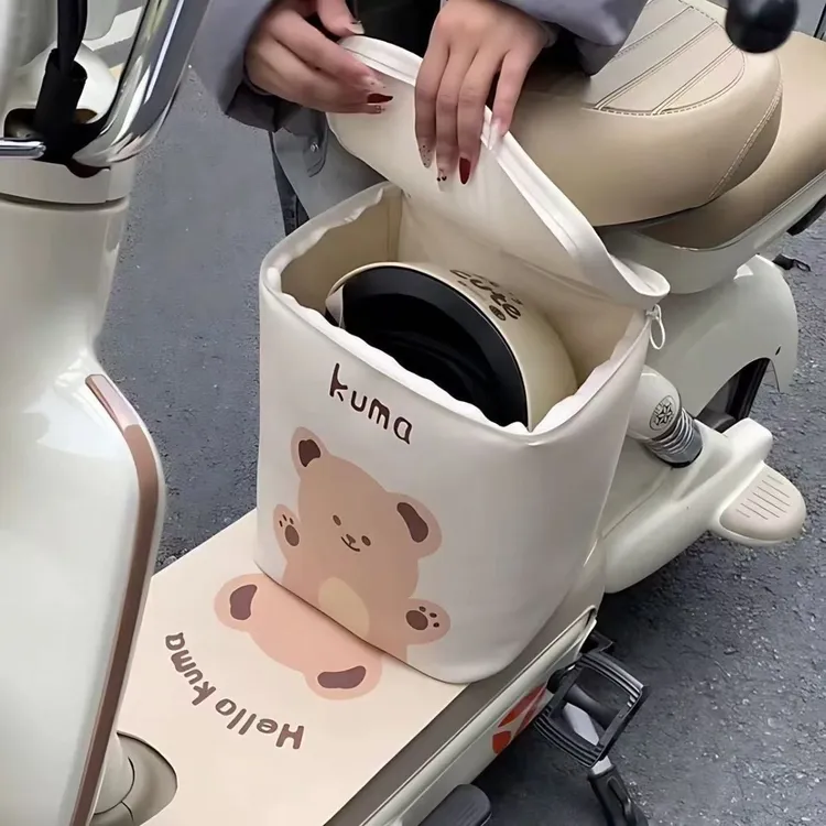 电动车防晒前置座椅收纳袋电动车通用电瓶车大容量置物袋挂袋X