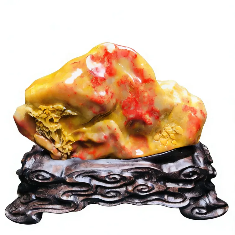 巴林鸡血石  鸿运当头  雕件