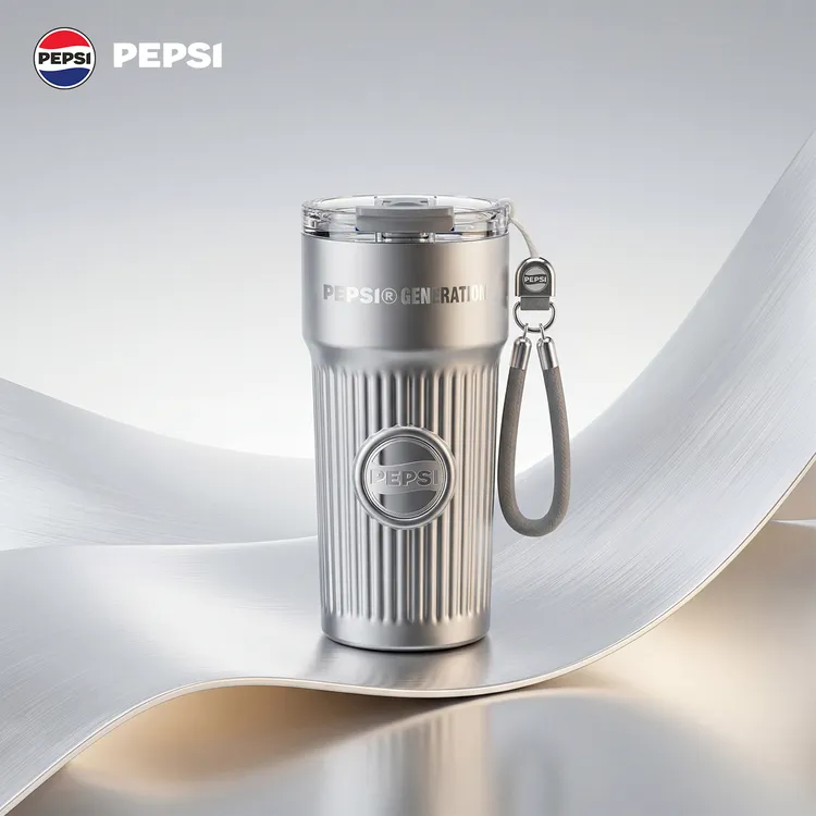 【官方旗舰】百事Pepsi咖啡杯620ml简约商务车载保温户外直饮吸管杯