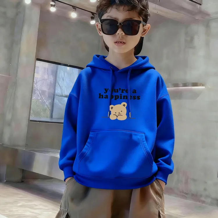 男童连帽卫衣春秋2025新款秋冬儿童中童中大童男孩洋气加绒上衣装