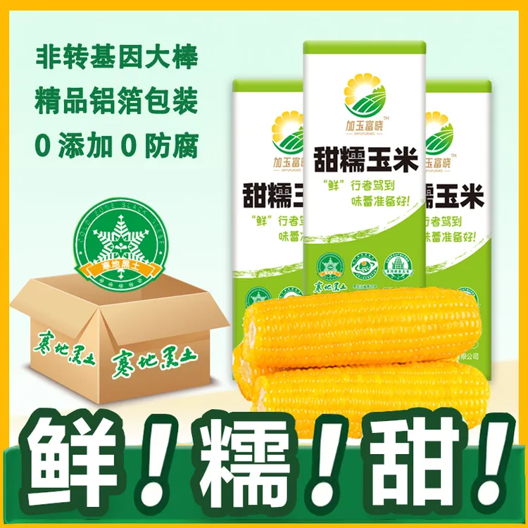 加玉富晓东北黄糯玉米香甜软糯真空包装饱腹佳品