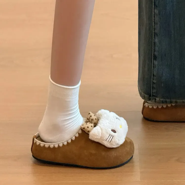 kitty可爱包头拖鞋外穿2025年春秋季新款厚底一脚蹬校园勃肯拖鞋