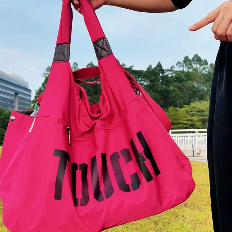 可卡拉杆箱字母拉链手提款运动风单肩包韩版布包百搭春夏秋冬季