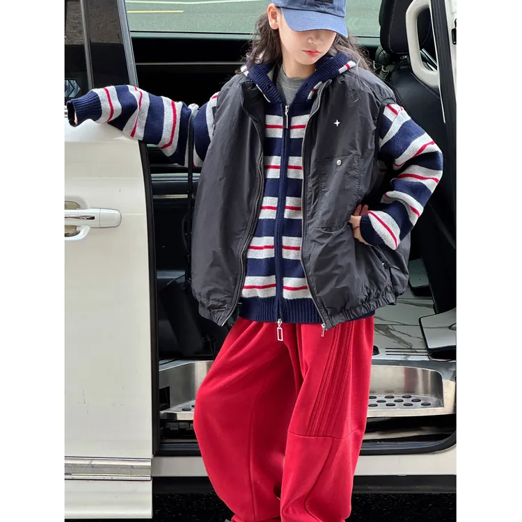 K29634孙小美立领女童马甲2025秋冬装新款儿童夹棉坎肩上衣