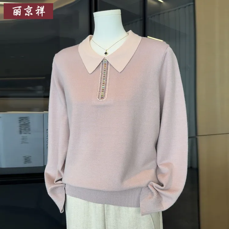 2025新款时尚妈妈秋装长袖针织小衫洋气中老年女春秋打底毛衣