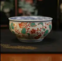 【雨溪山房】红绿彩葫芦缸杯