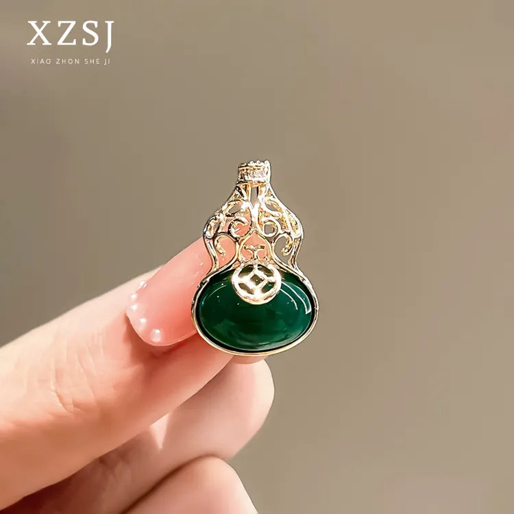 铜胸针 新款轻奢小葫芦别针女国风高档福禄胸花防走光扣旗袍配饰