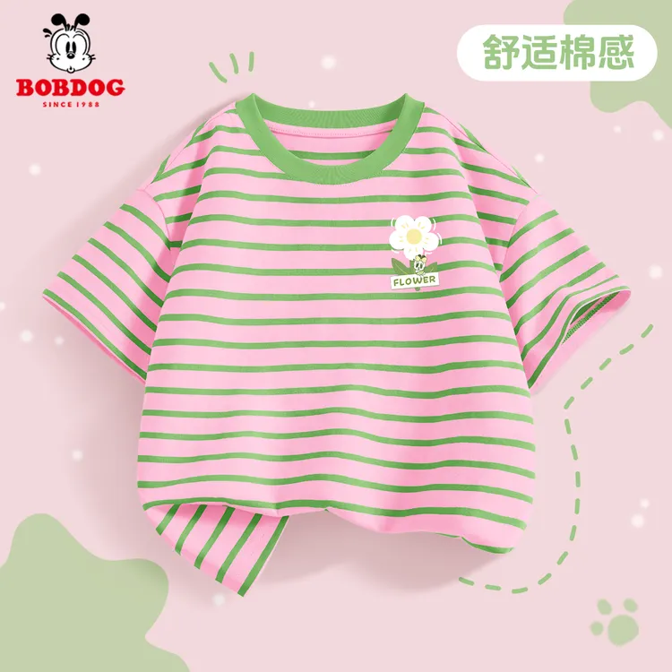巴布豆卡乐女童短袖T恤女儿童夏装2026新款洋气小女孩漂亮衣服薄