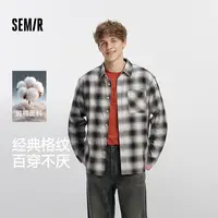 商场同款|森马长袖衬衫法兰绒格子外套2025秋季新爆款冬装中性