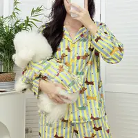 2025年秋冬新款女装腊肠狗狗长袖睡衣女大码德绒棉家居服套装印花
