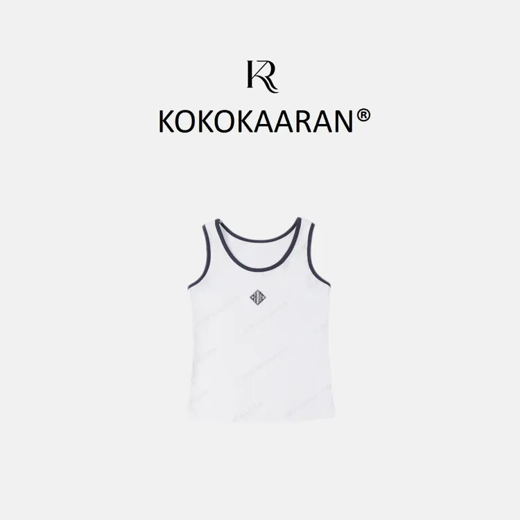 kokokaaran/可可咔伦夏季设计感撞色修身无袖吊带背心SH250071