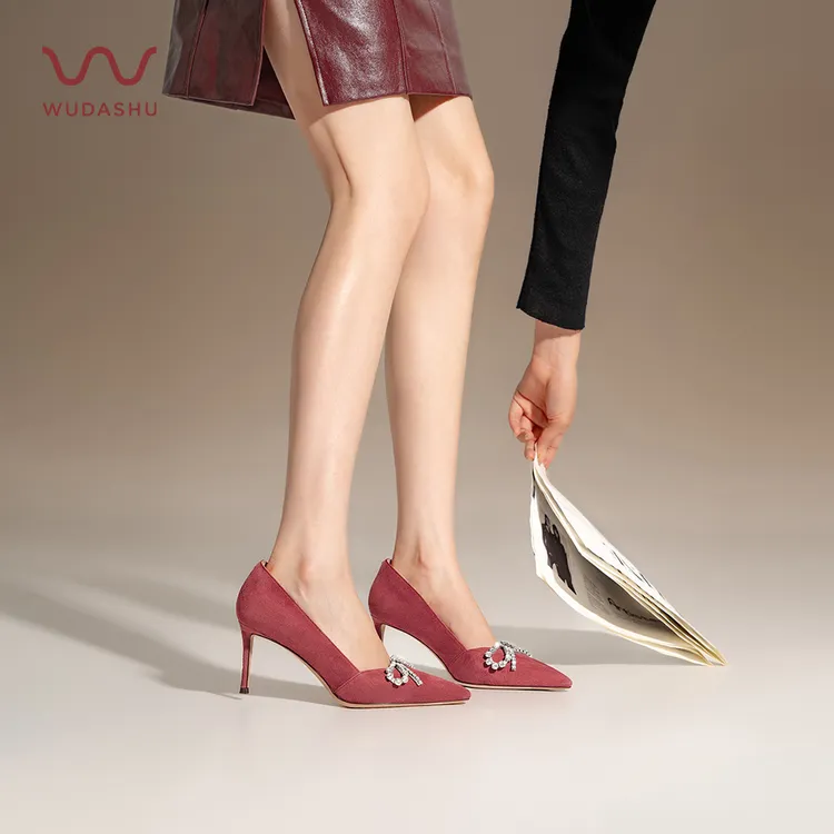吴大叔2025秋季新款红云鞋浅口细跟尖头高跟鞋时尚气质性感女Z260