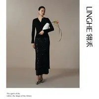 【可可专属】翎禾LINGHE-「梦生花」长袖V领针织套头衫绵羊