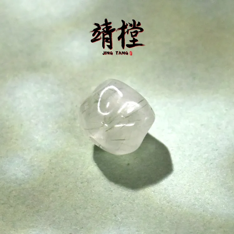 8MM绿发晶深坑无相老型桶珠文玩椰蒂手串配饰配珠腰珠单珠散珠子
