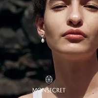 铜合金耳饰 MONSECRET Wave贝壳坠珠小耳钉
