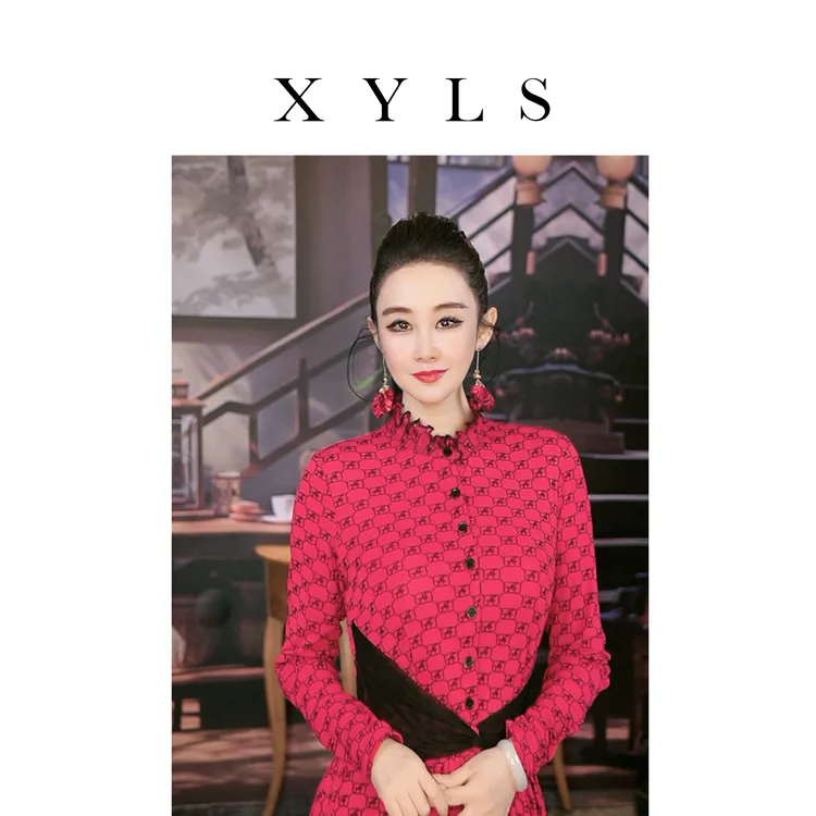 加绒弹力网纱连衣裙秋冬T007115