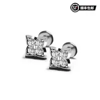 WIC 925银莫桑石耳饰 WIC 古琵琶十字老花高定飞盘耳堵耳钉