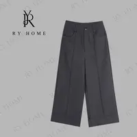 【容雨RYHOME】天丝醋酸混纺阔腿直筒7分休闲裤253K2716