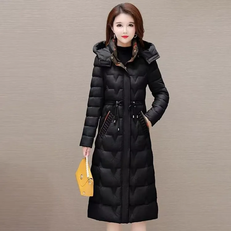 【A1207】女士冬季新款时尚气质显瘦高端洋气长款羽绒棉服