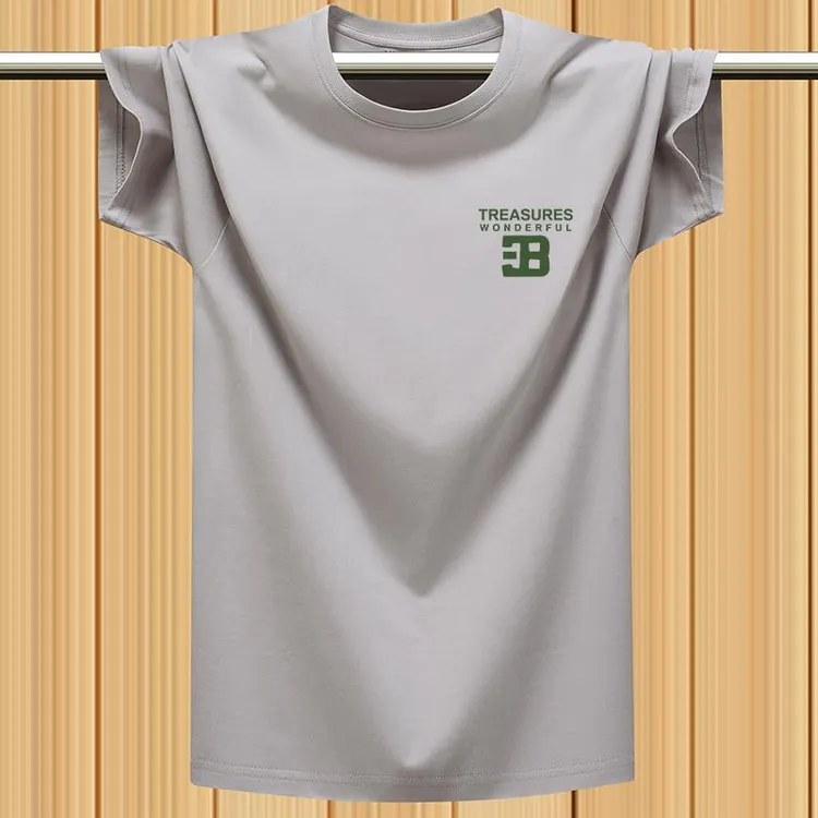 外贸清仓男装2025夏季新款纯棉短袖t恤男士潮流加大码透气汗衫