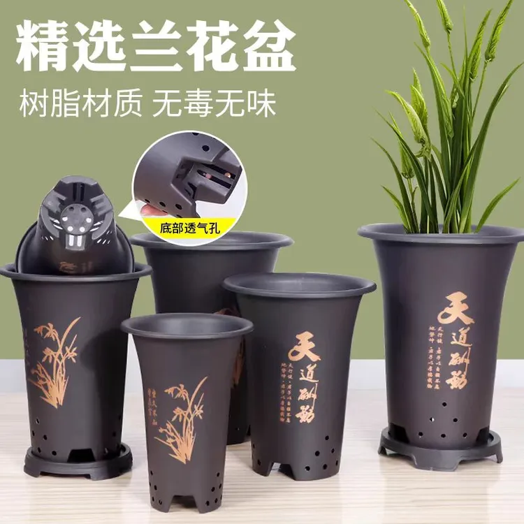 兰花专用盆室内花卉专用君子兰墨兰透气大号花盆树脂材质