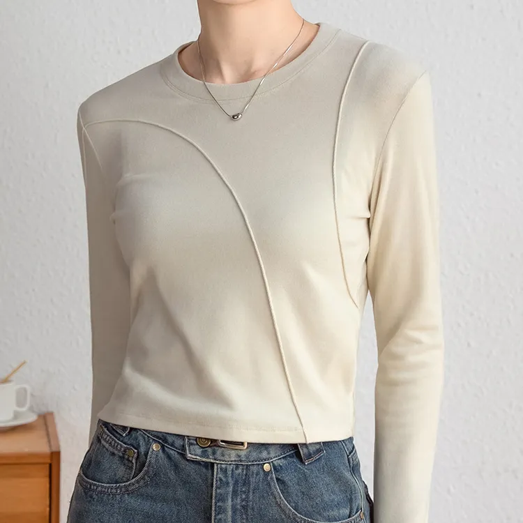 门店3&09！舒适打底衫」绵羊毛混纺蓄热磨毛修身显瘦内搭上衣C25169