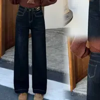 娟儿家女士高腰阔腿牛仔裤秋季新款显高显瘦垂感百搭拖地长裤