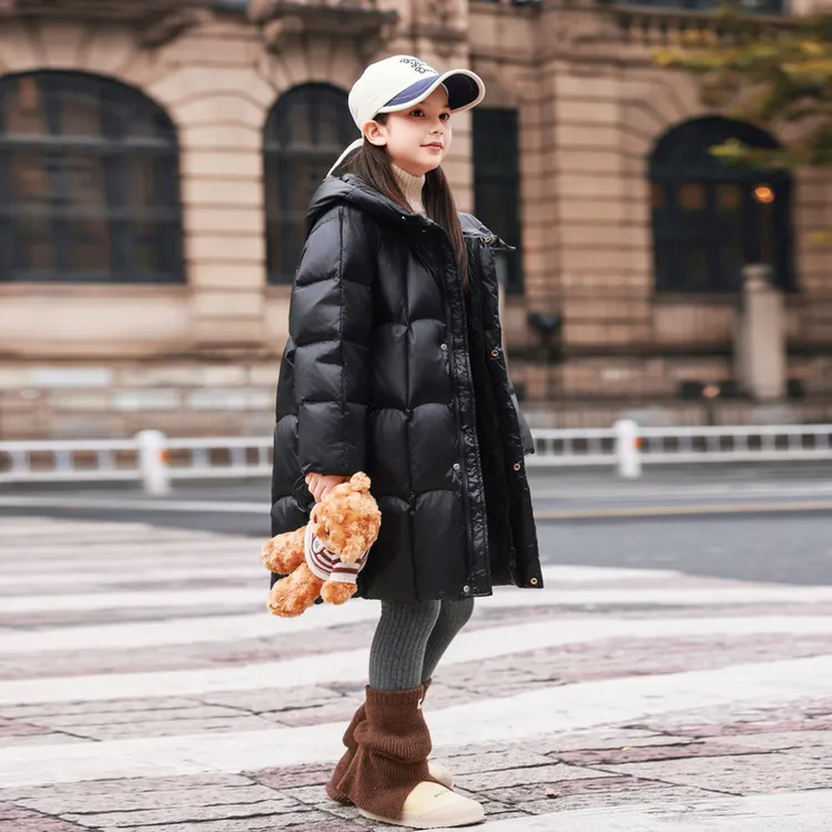 新款中长款女童羽绒服加厚儿童中大童时尚洋气6-9到12岁保暖外套