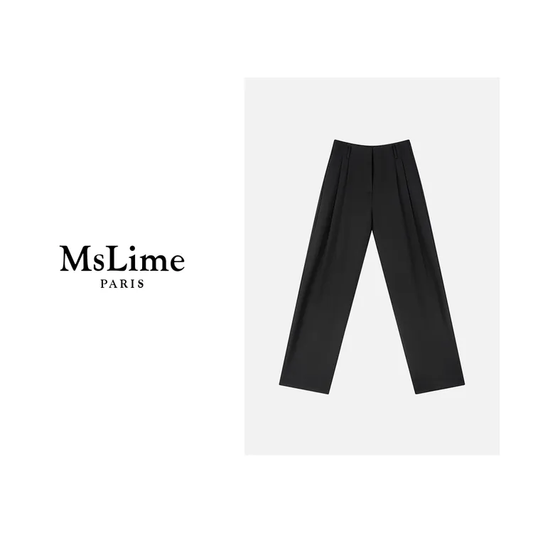 王嬛嬛MsLime'秀场裤子’25年新款时尚休闲气质羊毛裤子 HC2D3031