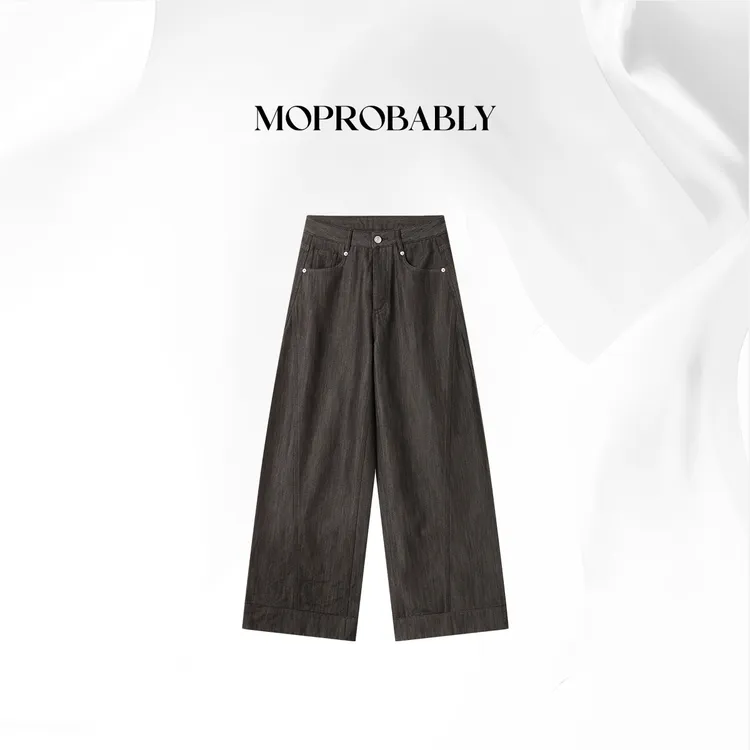 Moprobably贝贝「琥珀加厚款」时尚通勤直筒牛仔裤 B5473058