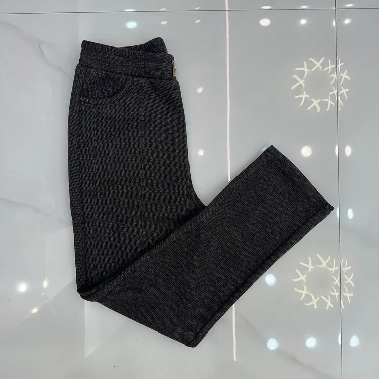 9538冬季新款加厚松紧裤头毛呢小脚裤