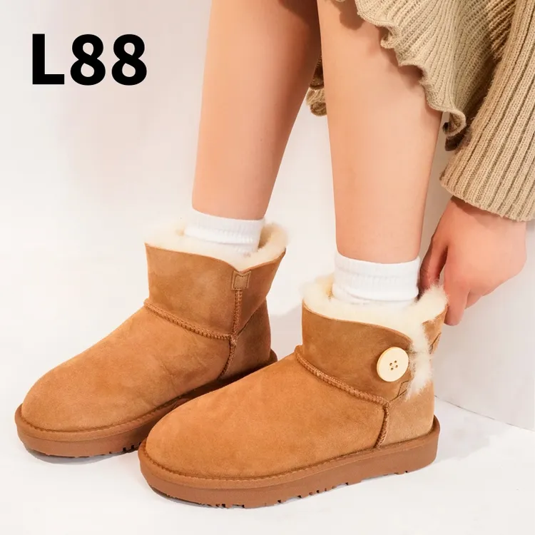 邢邢专属新 防滑【3352/5803】木扣调节经典靴型桑坡羊皮毛一体雪地靴25