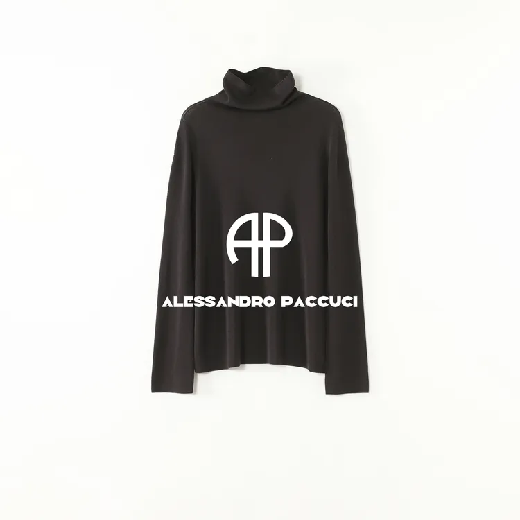 AP洛哥53191ST【黑标系列】绵羊毛+进口三醋酸高领时尚套头针织衫