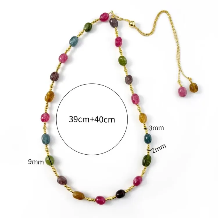 链子925银石英石（处理） 925银镀金中古复古宫廷项链