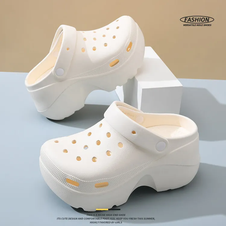 洞洞鞋女夏外穿透气增高厚底拖鞋沙滩踩屎感不臭脚耐磨包头拖