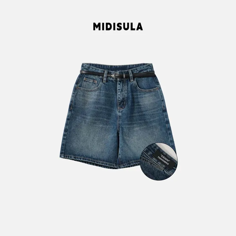 MDSL·新款南油时尚黑标牛仔经典百搭水洗直筒纯欲慵懒风女装#1296