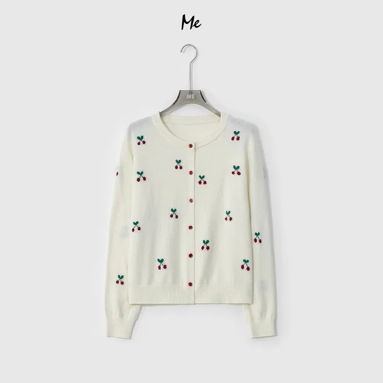 ME【甜心樱桃】超细美利奴绵羊毛混纺亲肤少女感针织毛衣MESA5493