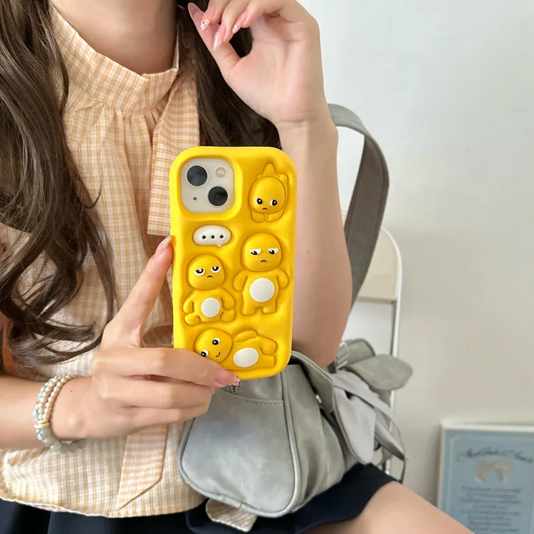 苹果|超可爱卡通膨胀立体卡通小奶龙适用iPhone16硅胶手机保护壳