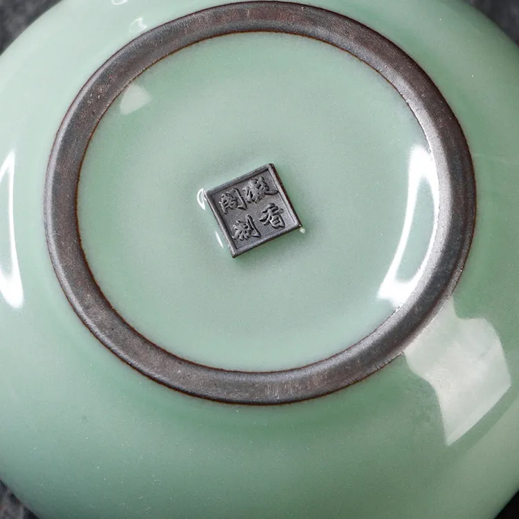 凝香阁 铁胎官窑梅子青西施壶单壶 陶瓷茶具泡茶壶家用喝茶大容量