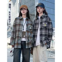女大童格子衬衫外套春秋2025新款儿童洋气宽松衬衣女童秋装上衣