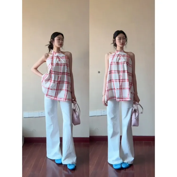 MARIE.COCO小个子绝美无袖挂脖连衣裙子女夏季2025新款独特漂亮