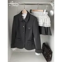 【梗豆物语】昭和女孩*格雷系韩版西服套装日系学院风西装裙子女