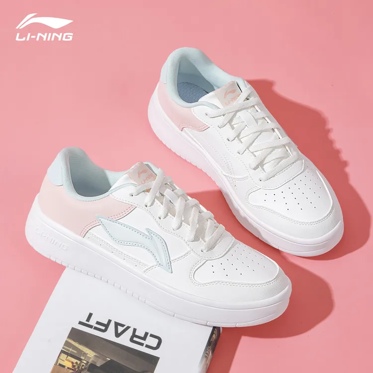 李宁浮舟女鞋板鞋2025正品低帮小白鞋透气百搭时尚空军一号休闲鞋