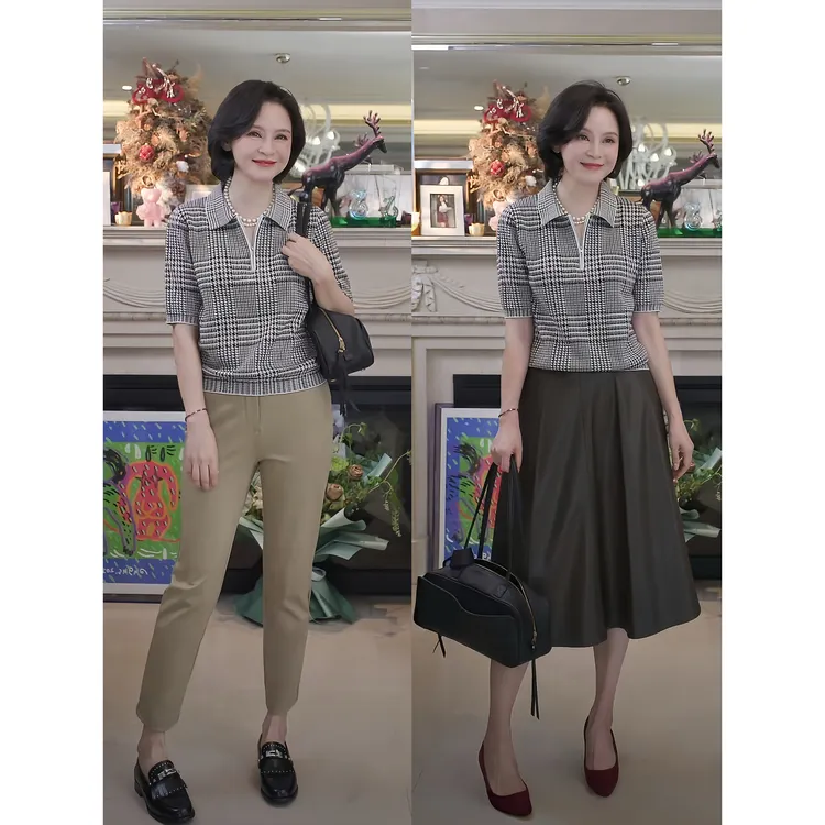 我是摩羯 英伦贵族 75支100新疆长绒棉16G进口机织格纹早秋上衣