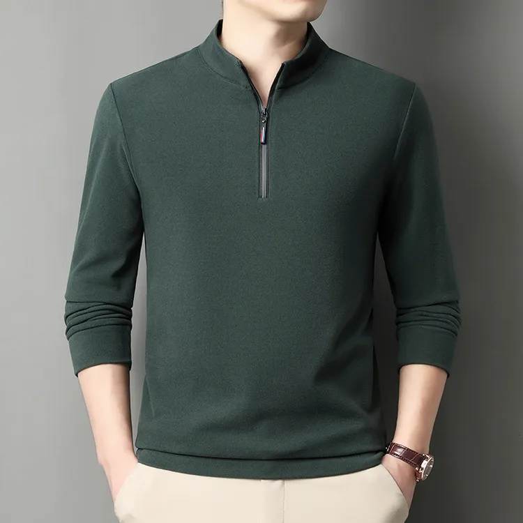 男士立领拉链卫衣秋季新款长袖t恤男男式长袖t恤2025新款爆款