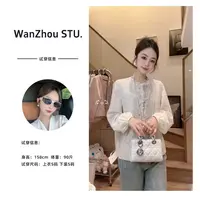 【晚舟专属】25年新款亚麻拼接蕾丝花边法式钉珠拼接气质减龄马甲